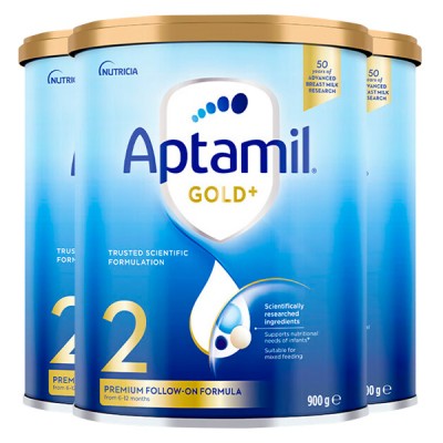 【澳洲直邮】Nutricia爱他美 Aptamil 金装 2段奶粉 3桶/6桶 新旧包装随机发